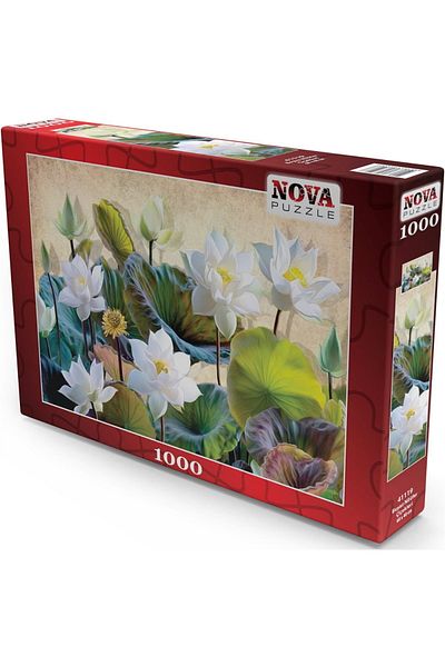 Nova Puzzle لغز زهور اللوتس الأبيض 1000 قطعة