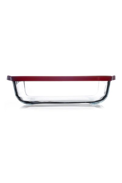 Paşabahçe 59024 Borcam Red Covered Square Tray 25x22cm