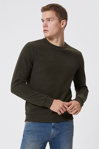 Lee Cooper Newdwade Ανδρικό φούτερ με λαιμόκοψη Χακί