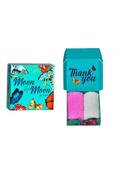 Moon And Moon By Kurt Saç Kurutma Bonesi/ Saç Havlusu- Pembe-Ekru(ikili) M&M-...
