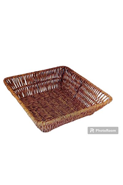Ün-Ev 12 PCS Square BREAD BASKET BRIDED PLASTIC 22X22X7 CM.