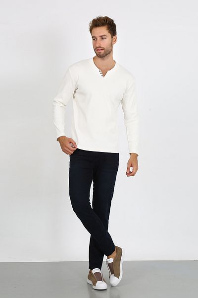 UOMOPARK 5524 NEW SEASON V CUT BUTTONED CASE Pullover