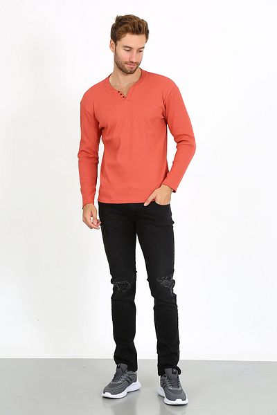UOMOPARK - 5524 NEW SEASON V CUT BUTTONED CASE Pullover