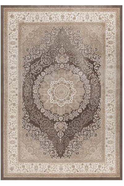 Çam Halı Gloria Td32803 Kahverengi Klasik Desen Dokuma Saçaklı Kilim