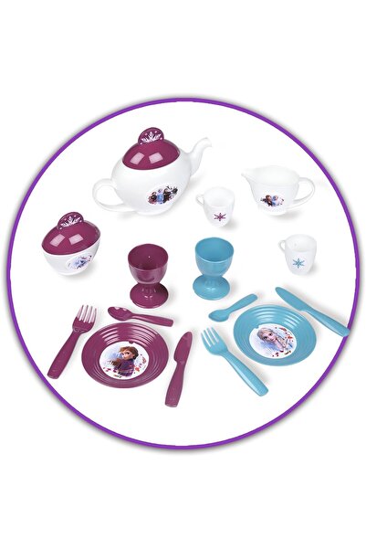 Smoby , 310517, Frozen 2 Tekerlekli Servis Arabası, Oyuncak Çay Servisli Oyun Seti, Aksesuarlar, Froz