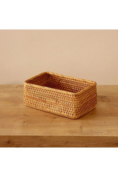 Naturel Home Bohemian Rattan Storage Box 20x14x8 Cm, Basket, Napkin Holder Scandinavian, Modern, Rattan