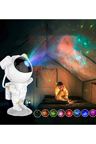 Genel Markalar Astronot Gece Lambası, Projeksiyon Nebula Ve Samanyolu Manzaralı Kumandalı