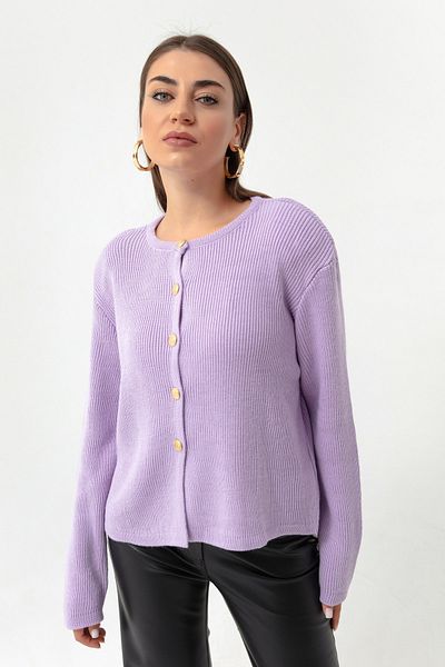 Lafaba Damen-Cardigan mit Knöpfen in Lila und Gold