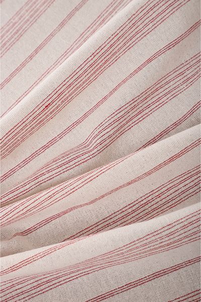 KAMİZ Organic Washed Plum Striped Linen Runner 40x150 Cm