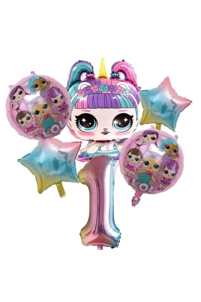 MFM مجموعة بالونات فويل لول دمية عمرها سنة واحدة 100 سم