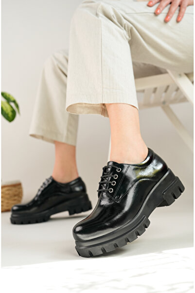 RedShoes KADIN SİYAH DERİ GÜNLÜK AYAKKABI- OXFORD