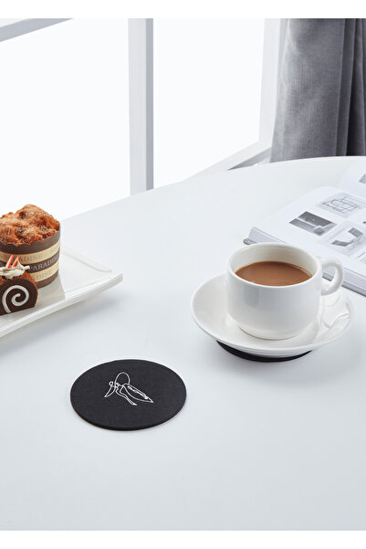 Eglo 420187 "ANDASIBE" 10Cm Çapında Polyester Beyaz/Siyah Kadın Bardak Altlık