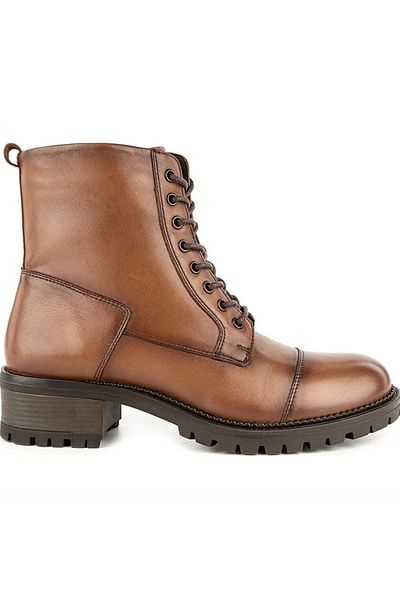 Muya Alpina 6 Point Lace and Zipper Genuine Leather Women's Boots