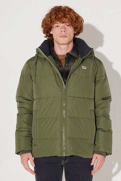 Lee Hooded Regular Fit Olive Men's Puffer Coat L88BNYA61