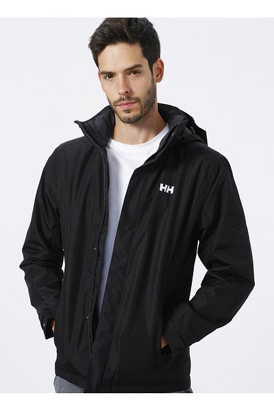 Helly Hansen Black Men's Zippered Raincoat Hh Dubliner Insulated Jacket
