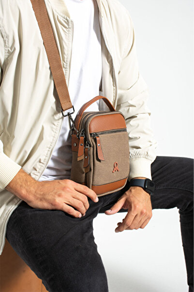 KASVA DERİ حقيبة كتف مقاومة للماء بحزام متقاطع عالي الجودة قابل للتعديل مكونة...