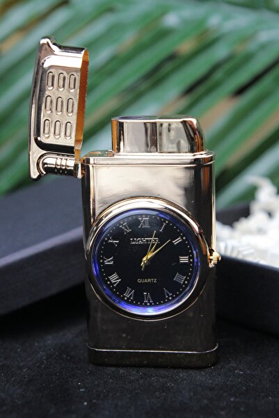 moryconcept Saatli Çakmak Işıklı Özel Kutulu Gold Model