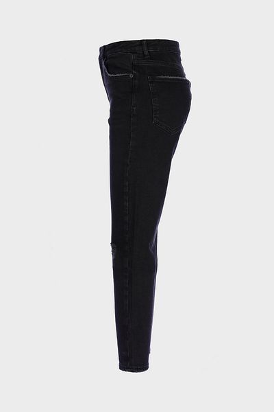 CROSS JEANS High Waist Zippered Sydney Anthracite Slim Straight Jeans - Wear Detailed C 4529-072