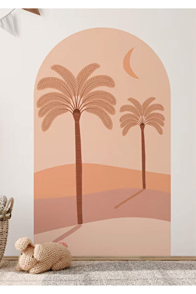 WALLHUMAN Αυτοκόλλητο τοίχου Bohemian Oval Paradise Palm Trees