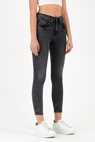 EXPLODE - Kadın Slim-fit Kot Pantolon Antrasit
