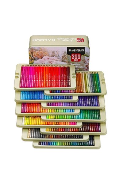 Art Tone Kalour Kuru Boya Kalem Seti Metal Kutu 300 Adet Paket