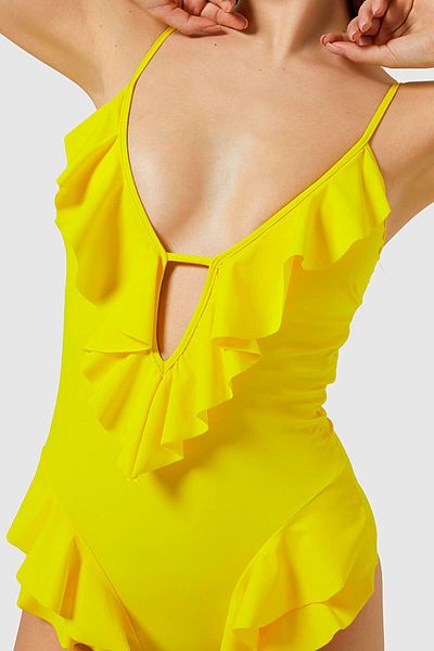 AYYILDIZ 5006 Yellow Flared Swimsuit