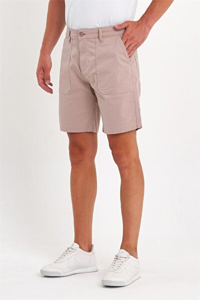 EXPLODE - Men's Lycra Side Pocket Denim Shorts Stone