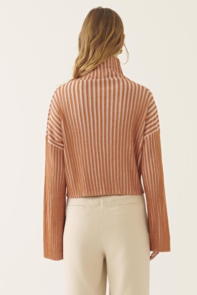 Perspective İllas Ecru Cinnamon Color Women's Knitwear Blouse