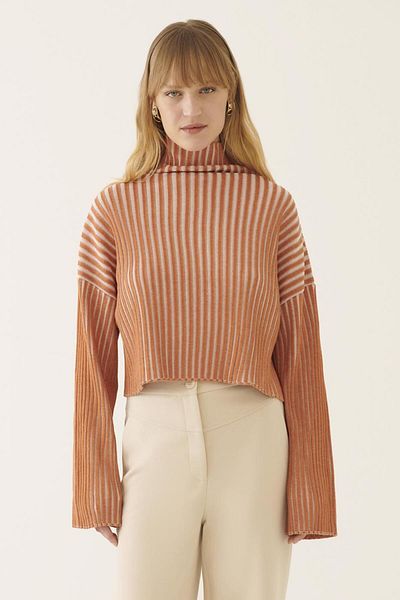 Perspective İllas Ecru Cinnamon Color Women's Knitwear Blouse