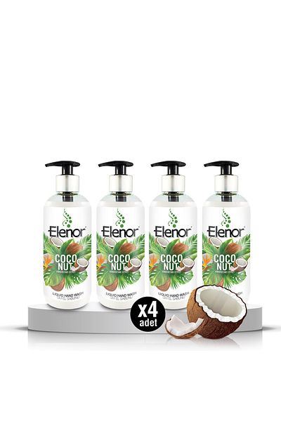 ELENOR Liquid Hand Soap Coconut 400 ml Pack of 4