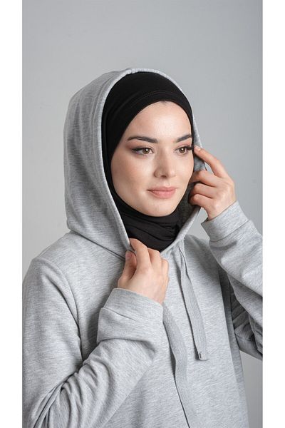 HÜRREM BONE Black Practical Ready-made Interlocking Shawl Viscose Fabric Combed Cotton Shawl 2108_01