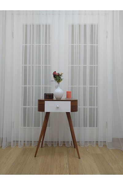 Esse Home Grek Tulle Curtain - Honeycomb Floor, 300x260cm, 1/2 Sparse Pleat, Esse16444