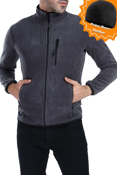GHASSY CO. Ghassy Co. Men's Windproof Thermal 5-Pocket Full Zipper Fleece Jacket