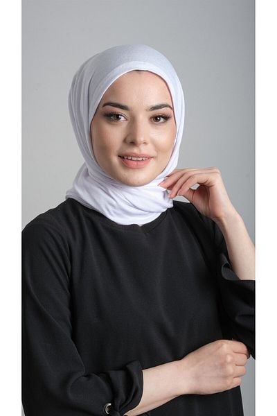 HÜRREM BONE White Practical Ready-made Interlocking Shawl Viscose Fabric Combed Cotton Shawl 2108_42