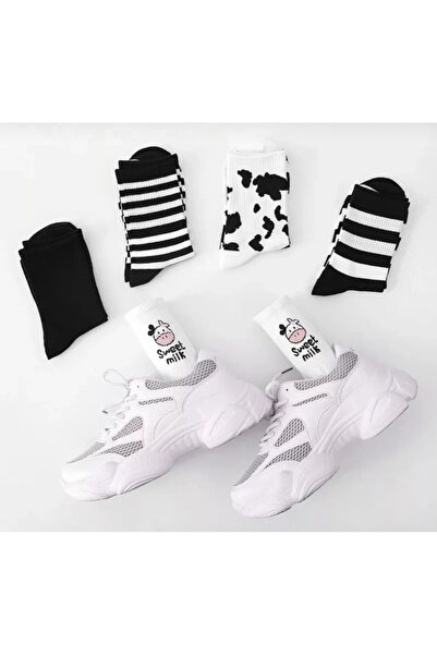 deja poo 5 párů Unisex model Cow omyvatelné College Tennis Socks Parfémované