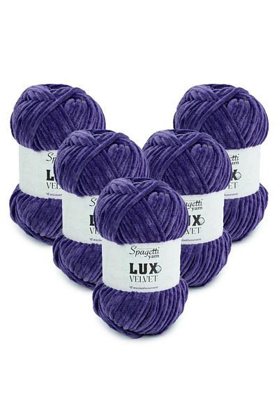Spagettiyarn Lux Velvet 5 τεμαχίων μωβ πλεκτό νήμα
