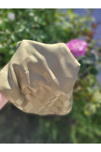 FRESCO SCARFS Γυναικείο σάλι με μοτίβο ζακάρ από μεταξένιο βαμβάκι Hijab*χακί