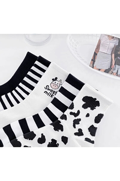 deja poo 5 párů Unisex model Cow omyvatelné College Tennis Socks Parfémované