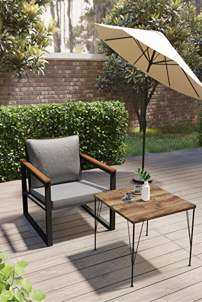 AVVİO Newyork Minderli Bahçe, Cafe - Salon - Metal Kanepe Koltuk 1 Sehpa Tekli?