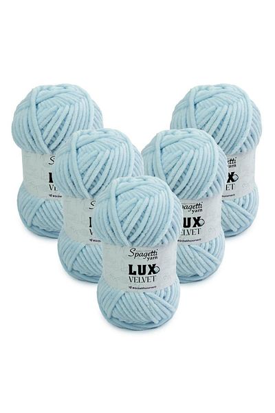 Spagettiyarn Πλεκτό νήμα Lux Velvet 5 τεμαχίων Baby Blue