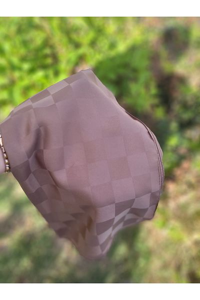 FRESCO SCARFS Γυναικεία Hijab Μεταξένιο Βαμβακερό Ζακάρ Σάλι*καφέ