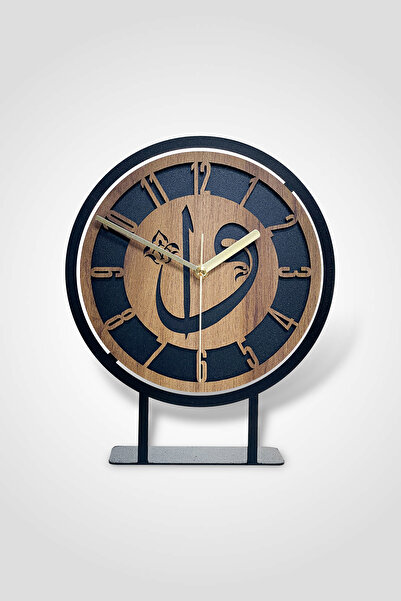 EMORES 22x27 Cm Metal Sarkaçlı Dekoratif Masa Üstü Saati