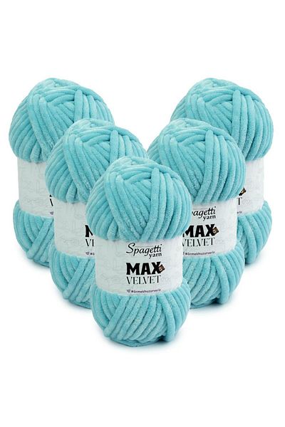 Spagettiyarn Max Velvet 5 τεμαχίων Mint Green Πλεκτό νήμα
