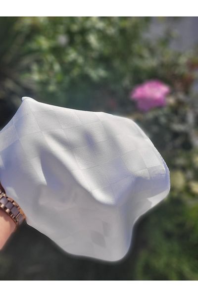 FRESCO SCARFS Γυναικείο σάλι με μοτίβο ζακάρ από μεταξένιο βαμβάκι Hijab*ecru