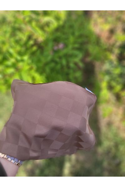 FRESCO SCARFS Γυναικεία Hijab Μεταξένιο Βαμβακερό Ζακάρ Σάλι*καφέ