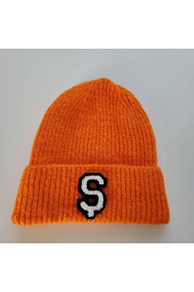 initialess قبعة صوفية مطوية من الموهير مع حرف S