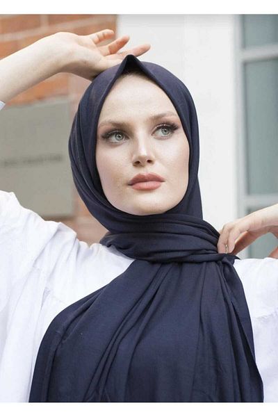 SOYTEMİZ Schal aus gekämmter Baumwolle, speziell genäht, lang, saisonal, Marineblau