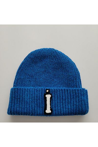 initialess Beretă din lână Mohair cu litera I