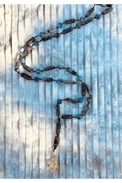 CAPO by Aytaç Yamaç Helios Necklace Natural Stone Larvakit and Dumortierite Necklace