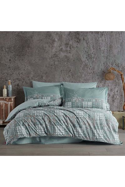 Hobby DOUBLE PERSON HOBBY LUCIA GREEN COTTON Duvet Cover Set